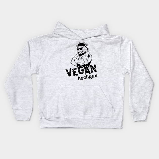 Vegan hooligan - boar Kids Hoodie by MaksKovalchuk